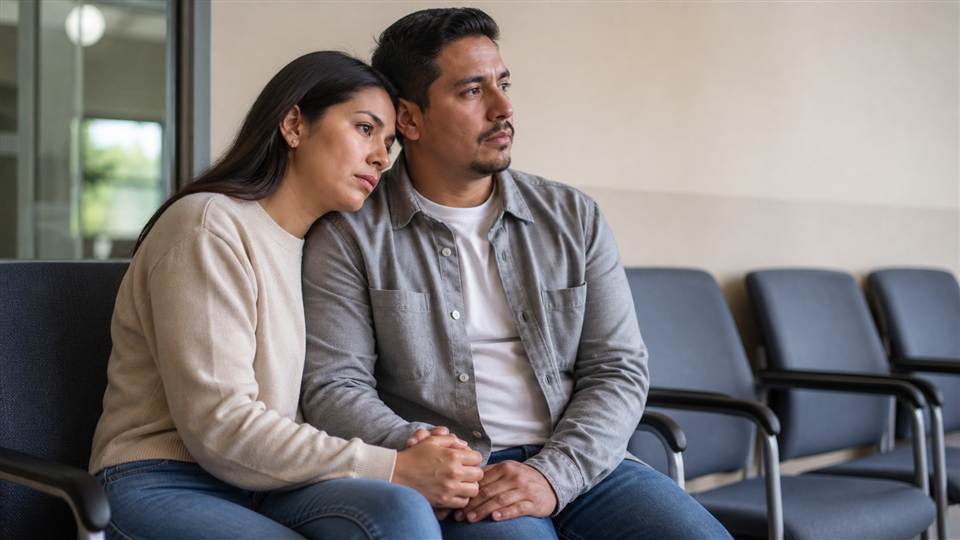 Pareja apoyándose durante un proceso de infertilidad